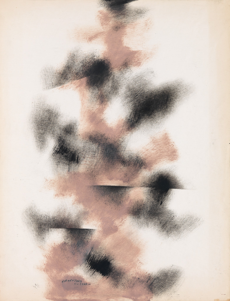 NORMAN LEWIS (1909 - 1979) Untitled (Study in Black and Raw Sienna).